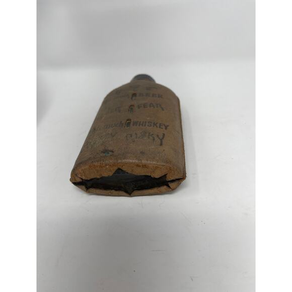 Vintage LEATHER Wrapped Novelty Liquor BOOZE HOOCH Bottle - Picture 6 of 11